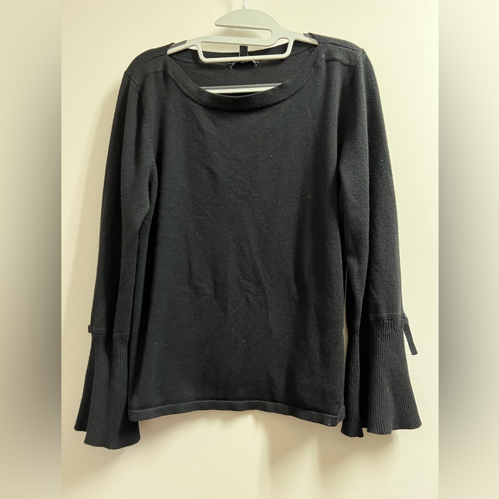 Black Sweater Size Large with Long Flared Sleeves